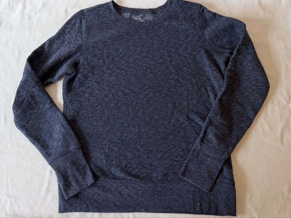 Tek Gear Heathered Navy Blue Crewmeck Fleece Pullover Sweater Women’s Size Small